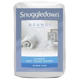 Snuggledown Super King Scandinavian Hollowfibre Mattress Topper - White - Wilko