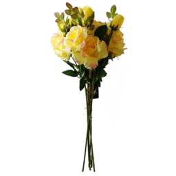 Leaf Yellow Rose Artificial Stem 80cm 6 Pack - Size: 80 x 20 x 20cm - Wilko