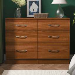 Crowndale Avon 6 Drawer Noche Walnut Chest of Drawers - Wilko