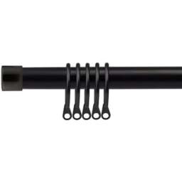 New Edge Blinds 160-300cm Extendable Black Fenton Metal Curtain Pole - Size: 160 - 300cm - Wilko - thumbnail 1