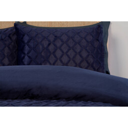 Geo Faux Fur Duvet Set - Navy/Double - Wilko - thumbnail 3