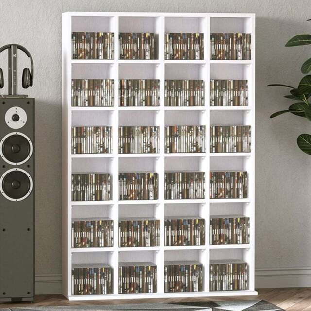 Portland White CD and DVD Media Storage Shelf Unit - Size: 89 x 20 x 130.5cm - Wilko - image 1