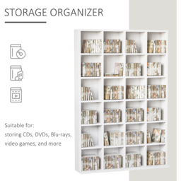 Portland White CD and DVD Media Storage Shelf Unit - Size: 89 x 20 x 130.5cm - Wilko - thumbnail 5