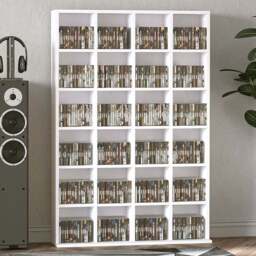 Portland White CD and DVD Media Storage Shelf Unit - Size: 89 x 20 x 130.5cm - Wilko - thumbnail 1