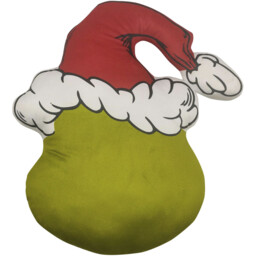 The Grinch Head Shaped CushionGreen and Red - Wilko - thumbnail 3
