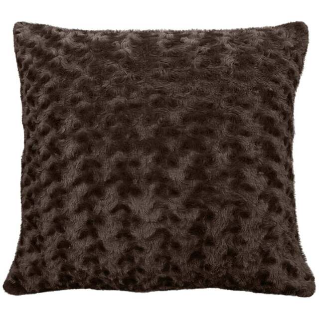 Velosso Posy Chenille Chocolate Filled Cushion 43 x 43cm 2 Pack - Brown - Wilko - image 1