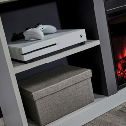 Suncrest Camden Grey Textured Electric Media Unit - Size: 58.8 x 156 x 24.3cm - Wilko - thumbnail 4