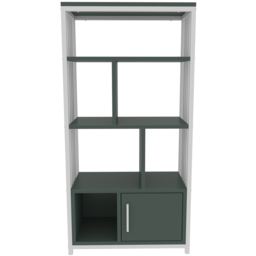 Decorotika Valero Single Door 7 Shelf White and Green Bookcase - Size: 120 x 60 x 29.6cm - Multi - Wilko - thumbnail 4