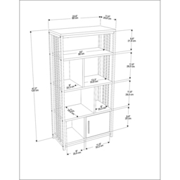 Decorotika Valero Single Door 7 Shelf White and Green Bookcase - Size: 120 x 60 x 29.6cm - Multi - Wilko - thumbnail 7