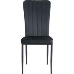 Elle Set of 2 Black Velvet Effect Plush Padded Upholstered Dining Chair - MCC - Wilko - thumbnail 4