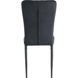 Elle Set of 2 Black Velvet Effect Plush Padded Upholstered Dining Chair - MCC - Wilko - thumbnail 7