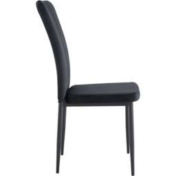 Elle Set of 2 Black Velvet Effect Plush Padded Upholstered Dining Chair - MCC - Wilko - thumbnail 5