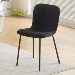Bella Set of 2 Black Teddy Faux Fur Stitched Design Dining Chairs - MCC - Wilko