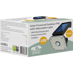 St Helens Black Solar Powered Outdoor PIR with Adjustable Light - Wilko - thumbnail 4