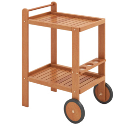 Costway Wooden Bar Cart with Wine Bottle Holder - Size: 69 x 51 x 90cm - n/a - Wilko - thumbnail 1