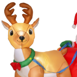 Everglow LED Inflatable Christmas Santa Claus with Snowman on Sleigh Deer 4.2ft - Size: 4ft - Red - Wilko - thumbnail 4