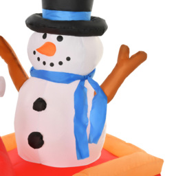 Everglow LED Inflatable Christmas Santa Claus with Snowman on Sleigh Deer 4.2ft - Size: 4ft - Red - Wilko - thumbnail 5
