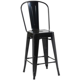 FWStyle Black Gloss Metal Bar Chair 4 Pack - Size: Set of 4 - Wilko - thumbnail 3