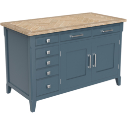 Baumhaus Signature 2 Door 5 Drawer Blue Hidden Home Office Desk - Wilko - thumbnail 3