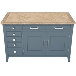 Baumhaus Signature 2 Door 5 Drawer Blue Hidden Home Office Desk - Wilko - thumbnail 4