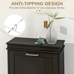 Portland 2 Flip Drawer Black Slim Shoe Storage Cabinet - Size: 82.5 x 24 x 54cm - Wilko - thumbnail 6