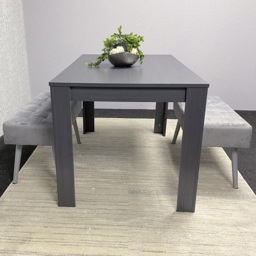 Kosy Koala 4 Seater Dining Set with Bench Dark Grey and Grey Velvet - Multi - Wilko