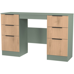 Crowndale Java 6 Drawer Slatt Effect and Reed Green Kneehole Desk - Size: 39 x 128 x 80cm - Wilko - thumbnail 5