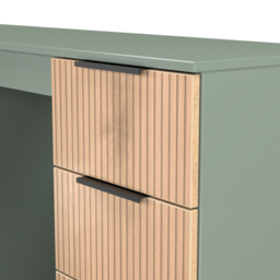 Crowndale Java 6 Drawer Slatt Effect and Reed Green Kneehole Desk - Size: 39 x 128 x 80cm - Wilko - thumbnail 7