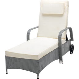 Venice Set of 2 Grey Sun Loungers with Table - Size: 103 x 59 x 196cm - MCC - Wilko - thumbnail 5