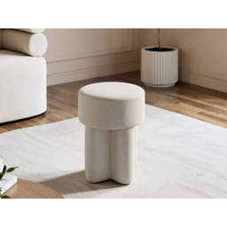 SOLACE+CO Astrid Beige Fabric Pouffe - Size: 46 x 35.5 x 35.5cm - Wilko - thumbnail 5