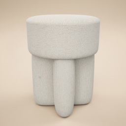 SOLACE+CO Astrid Beige Fabric Pouffe - Size: 46 x 35.5 x 35.5cm - Wilko - thumbnail 3