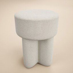 SOLACE+CO Astrid Beige Fabric Pouffe - Size: 46 x 35.5 x 35.5cm - Wilko - thumbnail 4