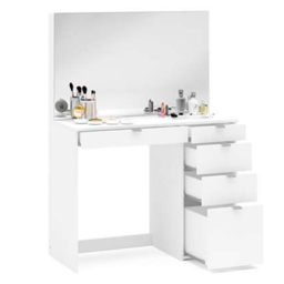 Ava 5 Drawer White Dressing Table with Mirror - Size: 40 x 97 x 136cm - Birlea - Wilko - thumbnail 4