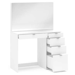 Ava 5 Drawer White Dressing Table with Mirror - Size: 40 x 97 x 136cm - Birlea - Wilko - thumbnail 5
