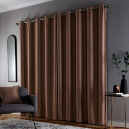 Enhanced Living Goodwood Bronze Embossed Wave Thermal Eyelet Curtain 117 x 137cm - Brown - Wilko - thumbnail 5