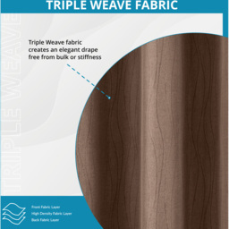 Enhanced Living Goodwood Bronze Embossed Wave Thermal Eyelet Curtain 117 x 137cm - Brown - Wilko - thumbnail 6