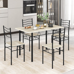Costway 4 Seater Counter Height Dining Set Natural - Cream - Wilko - thumbnail 4