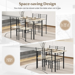 Costway 4 Seater Counter Height Dining Set Natural - Cream - Wilko - thumbnail 7