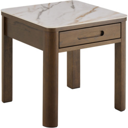 Florence Southampton Single Drawer Cream Ceramic Square Side Table - Size: 45 x 45 x 45cm - Multi - Furniture To Go - Wilko - thumbnail 3