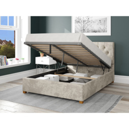 Aspire Olivier Single Pearl Mirazzi Velvet Ottoman Bed - Cream - Aspire Beds - Wilko - thumbnail 3