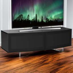 Centurion Supports Caru Gloss Black 2 Door TV Unit - Size: 43 x 120 x 50cm - Wilko