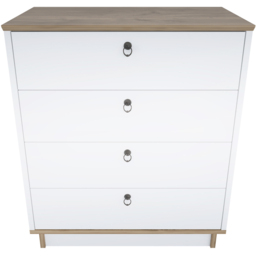 Decorotika Sahra 4 Drawer White and Walnut Chest of Drawers - Multi - Wilko - thumbnail 4
