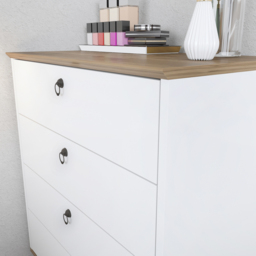 Decorotika Sahra 4 Drawer White and Walnut Chest of Drawers - Multi - Wilko - thumbnail 6