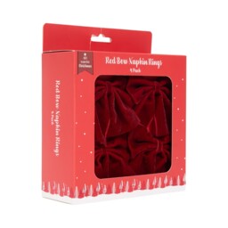 Pack of 4 Bow Napkin Rings Red - All I Want For Christmas - Wilko - thumbnail 4