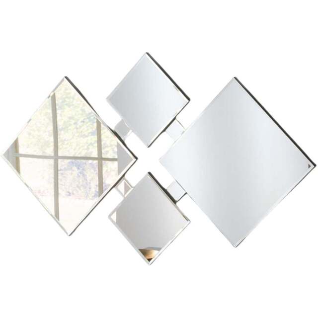 Yearn Diamond Art Deco Mirror 74 x 122cm - Black - Wilko - image 1