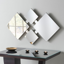 Yearn Diamond Art Deco Mirror 74 x 122cm - Black - Wilko - thumbnail 3