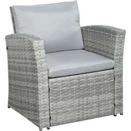 Outdoor Living The Wilmslow 4 Seater Rattan Sofa Lounge Set - Grey - Wilko - thumbnail 7
