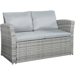 Outdoor Living The Wilmslow 4 Seater Rattan Sofa Lounge Set - Grey - Wilko - thumbnail 6