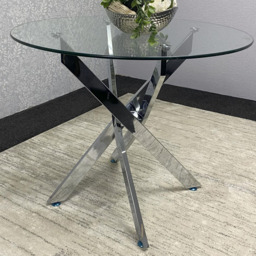 Kosy Koala Maya Gem 4 Seater Round Glass Dining Set Grey - Multi - Wilko - thumbnail 3