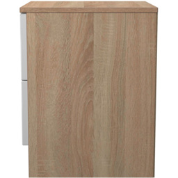 Crowndale Milan 2 Drawer White Gloss and Bardolino Oak Compact Bedside Cabinet Ready Assembled - White Gloss & Bardolino Oak - Wilko - thumbnail 7